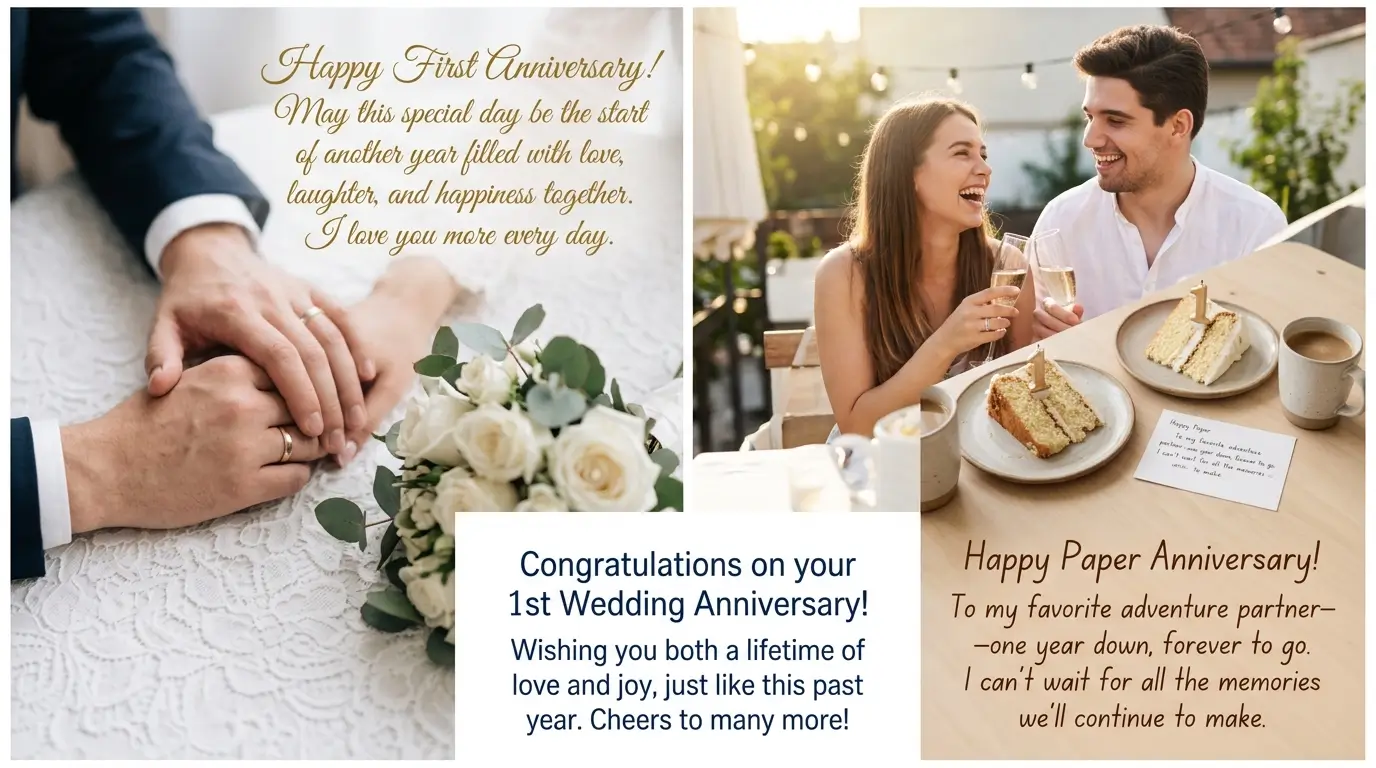 First Wedding Anniversary Wishes