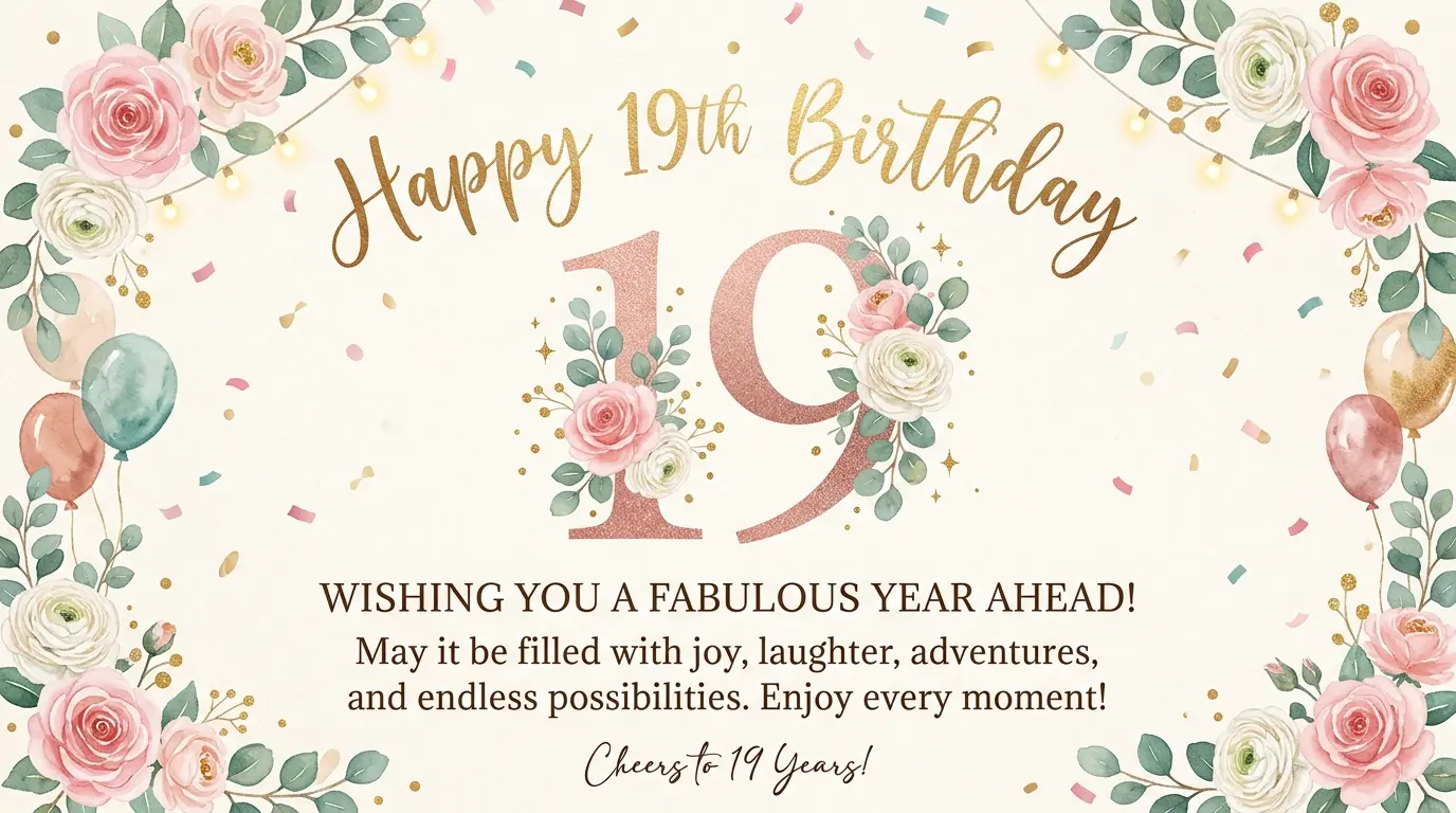 19th Birthday Wishes