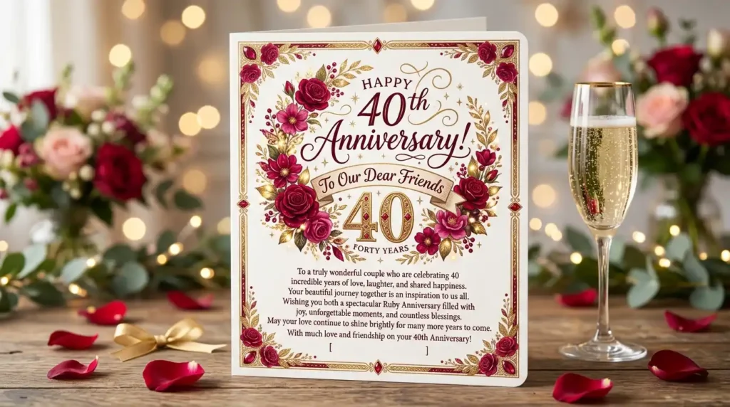 40th Anniversary Wishes for Friends