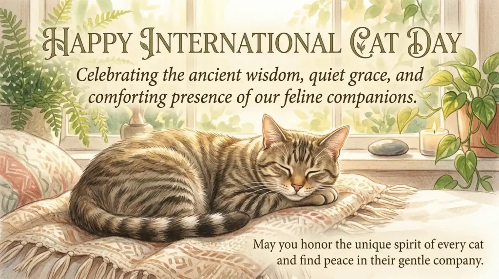 Spiritual International Cat Day Wishes