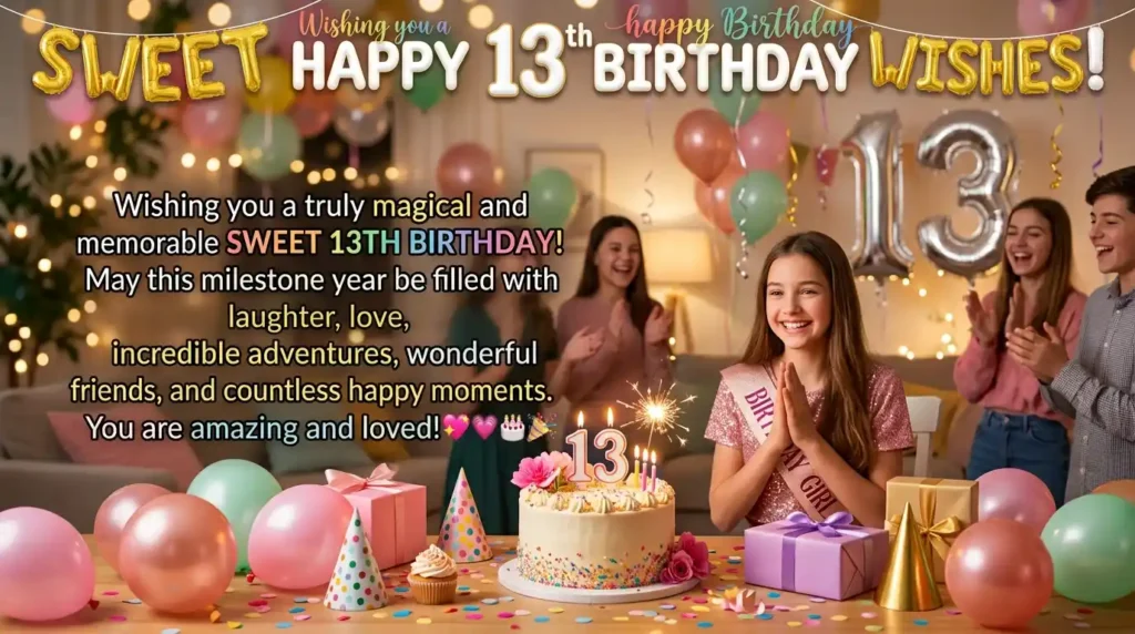 Sweet Happy 13th Birthday Wishes