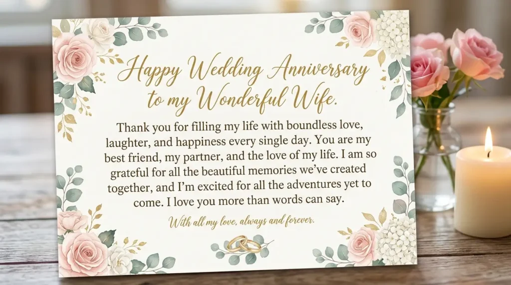 Wedding Anniversary Wishes for Wife