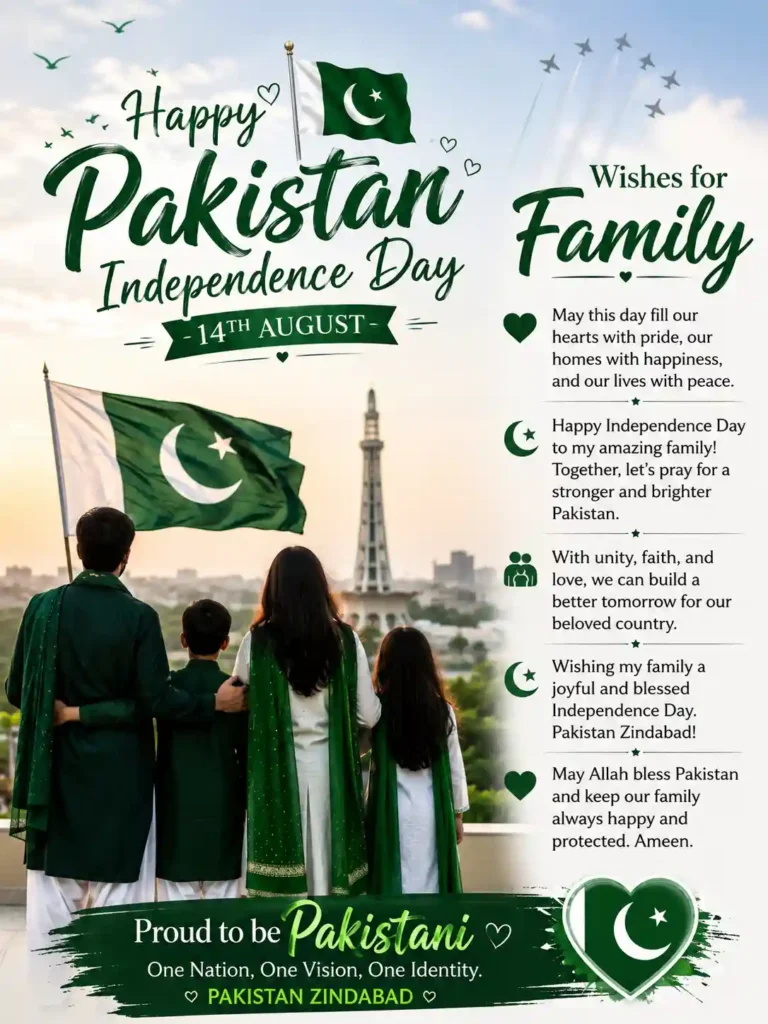 Pakistan Independence Day Wishes for Family